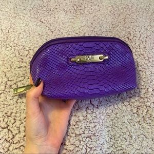 19V69 ITALIA Versace Purple Snake Skin Texture Cosmetic Toiletries pouch bag